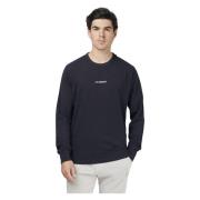 Modieuze Sweater met Ribboorden en Zoom C.p. Company , Black , Heren