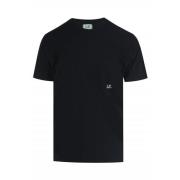 Zwarte Jersey T-Shirt met Zak voor Moderne Man C.p. Company , Black , ...