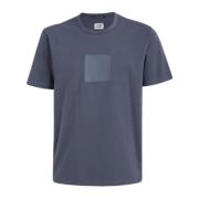 Blauwe Nacht Print T-shirt met Logo C.p. Company , Blue , Heren
