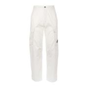 Twill Stretch Cargo Pants, Stijlvolle Tapered Broek C.p. Company , Whi...