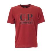 Grafisch Logo Crew Neck T-Shirt C.p. Company , Red , Heren
