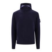 Wolblend hoodie C.p. Company , Blue , Heren