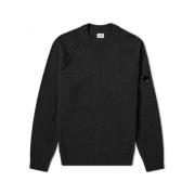 Klassieke Crew Neck Lamswollen Trui C.p. Company , Black , Heren