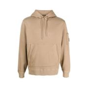 Katoenen Fleece Hoodie met Kangaroo Zak C.p. Company , Brown , Heren