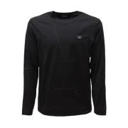 Geverfde Longsleeve Jersey T-Shirt C.p. Company , Black , Heren