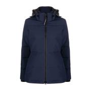 Blauwe Gewatteerde Jas met Capuchon Canada Goose , Blue , Dames