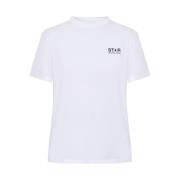 Wit Logo Grafisch Print T-Shirt Golden Goose , White , Dames