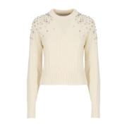 Round-neck Knitwear Golden Goose , Beige , Dames