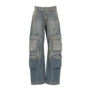 Blauwe Katoenen Cargo Broek voor Vrouwen Golden Goose , Blue , Dames