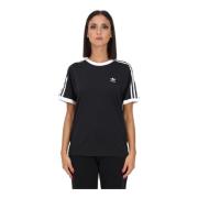 Klassieke 3-Stripes Dames T-shirt Zwart Adidas Originals , Black , Dam...
