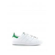 Witte Leren Stan Smith J Sneakers met Logo Adidas Originals , White , ...