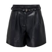 Faux Leather Shorts Only , Black , Dames