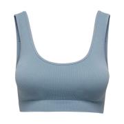 Blauwe Stretch Mouwloze Bh Top Only , Blue , Dames