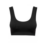 Zwarte Stretch Mouwloze Bh Top Only , Black , Dames