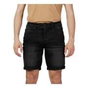 Zwarte Herenshorts met Ritssluiting en Knoopsluiting Only & Sons , Bla...