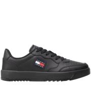 Klassieke Zwarte Basket Schoenen Tommy Jeans , Black , Heren