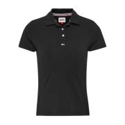 Polo Shirt Tommy Jeans , Black , Dames