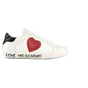 Zwart/Wit Rood Hart Love Moschino , White , Dames