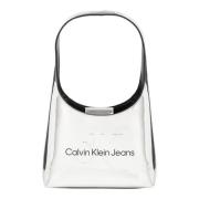 Eenvoudige Schoudertas met Logo Calvin Klein Jeans , Gray , Dames