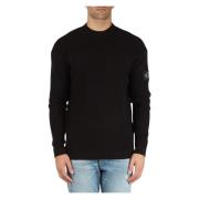 Katoenen Crewneck Sweater met Logo Patch Calvin Klein Jeans , Black , ...