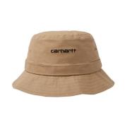 Canvas Bucket Hat met Logo Borduursel Carhartt Wip , Beige , Unisex
