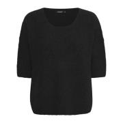 Round-neck Knitwear Soaked in Luxury , Black , Dames