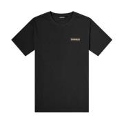 Klassiek Ronde Hals T-Shirt Napapijri , Black , Heren