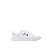 Logo Sneakers met wit leer Versace Jeans Couture , White , Heren