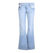 Grijze Flared Denim Jeans voor Dames Versace Jeans Couture , Blue , Da...