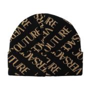 Beanie met logo Versace Jeans Couture , Black , Heren