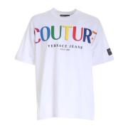Wit Logo T-Shirt Versace Jeans Couture , White , Heren