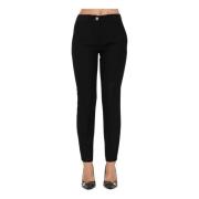 Zwarte Designer Jeans met Gouden Knoop en Logo Tailleband Versace Jean...