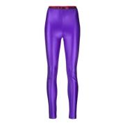 Stijlvolle Leggings voor Vrouwen Versace Jeans Couture , Purple , Dame...