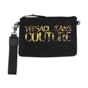 Zwarte Logo Pochette voor Heren van Versace Jeans Couture Versace Jean...