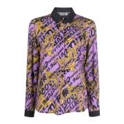 Lilla Logo Brush Couture All Over Shirt - Maat 42 Versace Jeans Coutur...