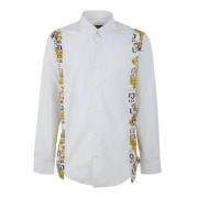 Witte Logo Couture Contrast Shirt voor Heren Versace Jeans Couture , W...