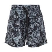 Luxe Logo Print Shorts Versace Jeans Couture , Gray , Heren