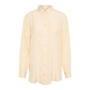 LivaEco Langarm Shirt Blouse Kaffe , Beige , Dames