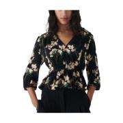 Bloemen Peplum Blouse Ba&Sh , Black , Dames