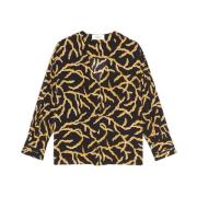 Clea Animal Print Blouse Ba&Sh , Black , Dames