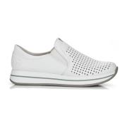 Witte Leren Sneakers voor Dames Rieker , White , Dames