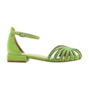 Elegante Platte Sandalen voor Vrouwen Alma EN Pena , Green , Dames