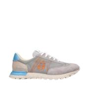 Johnlow Grijze Logo Oranje+Blauwe Hak Sneakers Premiata , Gray , Heren