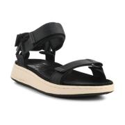 Tijdloze Platte Sandalen Woden , Black , Dames