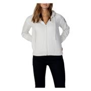 Wit Hooded Sweatshirt met Rits Blauer , White , Dames