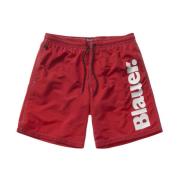 Rode Monochrome Strandbroekjes Blauer , Red , Heren