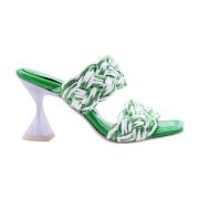 Heeled Mules Ras , Green , Dames