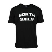 Heren Katoenen T-Shirt Collectie North Sails , Black , Heren