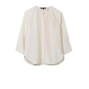 Lichtgewicht blouse van vloeiende technozijde Luisa Cerano , White , D...