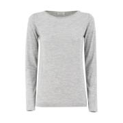 Luxe Cashmere Zijde Gebreide Top Brunello Cucinelli , Gray , Dames